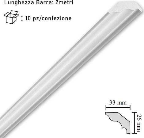 Cornice-in-polistirolo-mm33x26x2mt.-mod.S30-confezione-da-10-barre