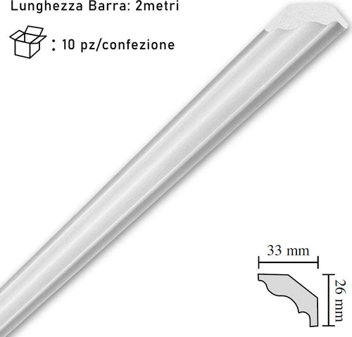 Cornice-in-polistirolo-mm33x26x2mt.-mod.S30-confezione-da-10-barre