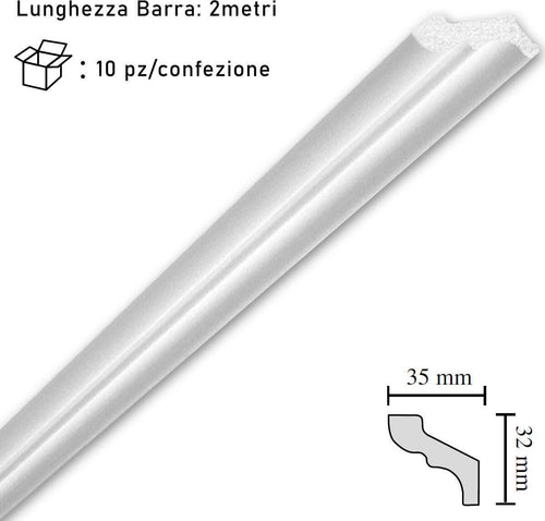 Cornice-in-polistirolo-mm35x32x2mt.-mod.F35-confezione-da-10-barre