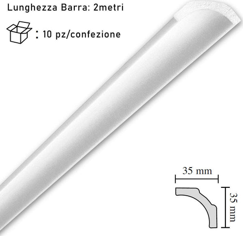 Cornice-in-polistirolo-mm35x35x2mt.-mod.B5-confezione-da-10-barre