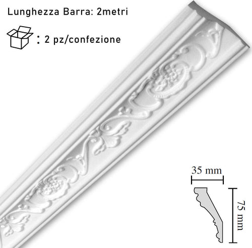 Cornice-in-polistirolo-mm35x75x2mt.-mod.G6-confezione-da-2-barre
