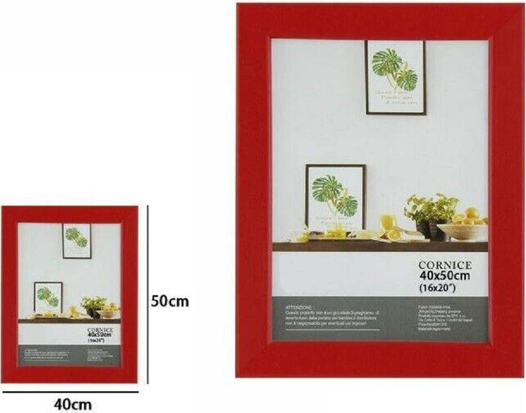 Cornice Portafoto In Legno Fai Da Te | 40x50 Cm Per Poster E Stampe | Profilo Sottile 3 Cm | Kit Completo Con Accessori | Pronta Da Appendere