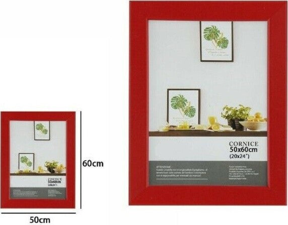 Cornice-Per-Foto-Fotografie-Quadri-Tele-Dimensioni-50-X-60-Cm-Rossa-Portafoto