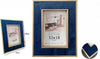 Cornice-Per-Foto-Poster-Quadri-Tele-Portafoto-13-X-18-Cm-Blu-Con-Bordi-Oro-70311