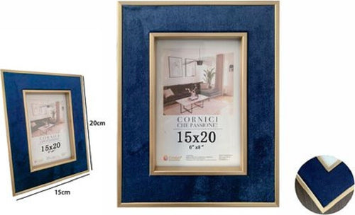 Cornice Per Foto Poster Quadri Tele Portafoto 15 X 20 Cm Blu Con Bordi Oro 70312 Casa, arredamento e bricolage > Accessori Casa > Cornici e Portafoto Trade Shop italia - Napoli, Commerciovirtuoso.it
