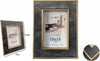 Cornice-Portafoto-Per-Foto-Poster-Quadri-Tele-10x15cm-Grigia-Con-Bordi-Oro-70305