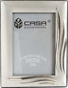 Cornice-Portafoto-Porta-Foto-Fotografia-20x25cm-Silver-Foglie-Effetto-Satinato