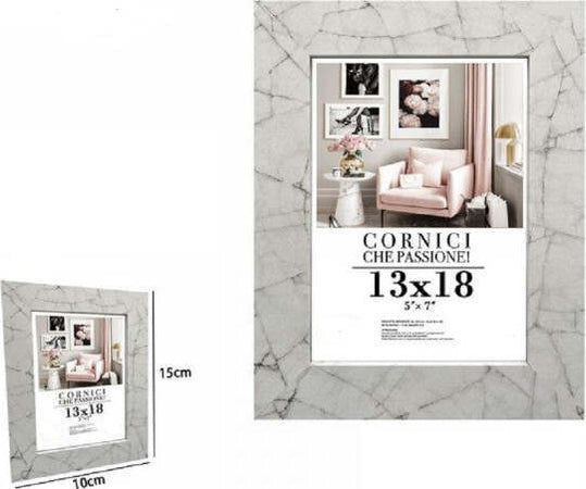 Cornice-Portafoto-Quadri-Tele-Poster-13x18-Cm-Modello-Effetto-Marmo-Bianco-71650