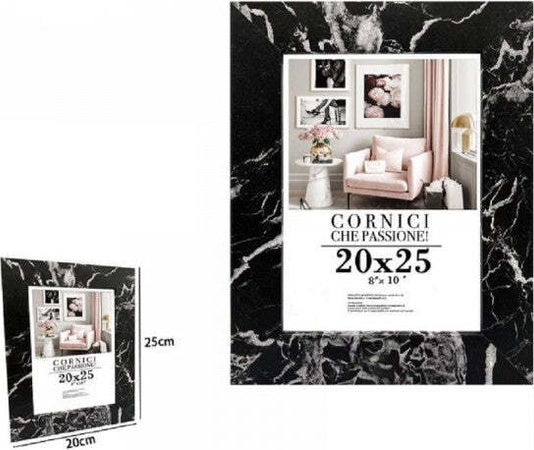 Cornice-Portafoto-Quadri-Tele-Poster-20-X-25-Cm-Modello-Effetto-Marmo-Nero-71671
