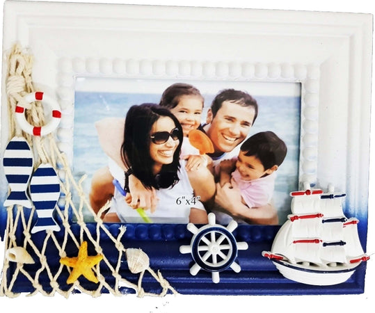CORNICE RETE PORTAFOTO TIMONE MARE BLU BIANCO FOTOGRAFIE DECORAZIONE CASA UFFICI Casa e cucina/Decorazioni per interni/Album fotografici cornici e accessori/Cornici foto/Cornici da parete e da tavolo Trade Shop italia - Napoli, Commerciovirtuoso.it