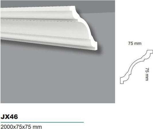 Cornice Soffitto per interni in duropolimero 2000x75x75mm Fai da te/Prodotti per la costruzione/Materiali da costruzione/Infissi/Modanature Led Mall Home - Napoli, Commerciovirtuoso.it