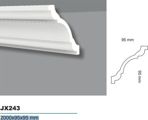 Cornice Soffitto per interni in duropolimero 2000x95x95mm Fai da te/Prodotti per la costruzione/Materiali da costruzione/Infissi/Modanature Led Mall Home - Napoli, Commerciovirtuoso.it