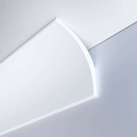 *STOCK FOLLI* Profilo a soffitto in Polimeri Bianco RAL 9016 verniciabile 63X63mm (Prezzo al metro)