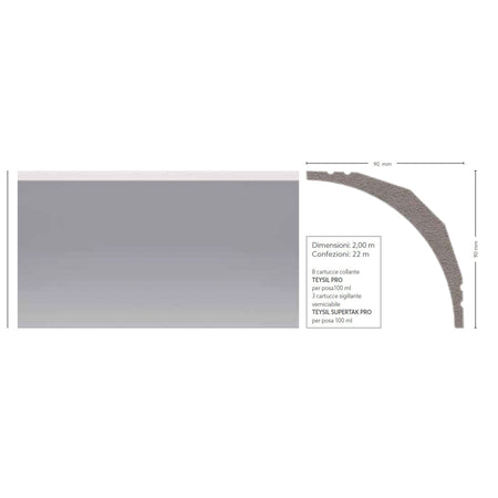*STOCK FOLLI* Profilo a soffitto in Polimeri Bianco RAL 9016 verniciabile 90X90mm (Prezzo al metro)