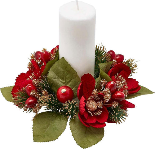 Corona con Candela Natalizia decorazione per Interni ed Esterni h 18 cm Casa e cucina/Decorazioni per interni/Candele e portacandele/Candele/Candele a colonna MagiediNatale.it - Altamura, Commerciovirtuoso.it