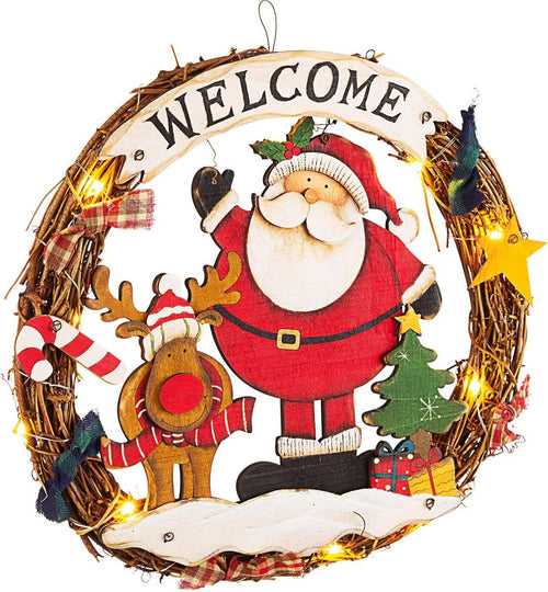 Corona natalizia per porta Appendibile con Babbo Natale e Led Ø 31 cm Casa e cucina/Decorazioni per interni/Addobbi e decorazioni per ricorrenze/Decorazioni natalizie/Orpelli e festoni MagiediNatale.it - Altamura, Commerciovirtuoso.it