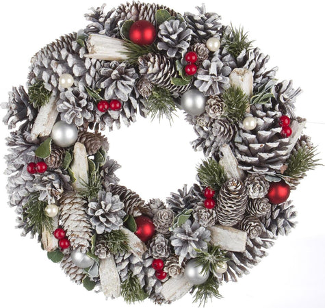 Corona retro porta neige ghirlanda natalizia decorazione natale ø 35 cm con pigne Casa e cucina/Decorazioni per interni/Addobbi e decorazioni per ricorrenze/Decorazioni natalizie/Orpelli e festoni MagiediNatale.it - Altamura, Commerciovirtuoso.it