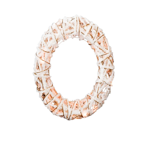 Corona natalizia bianca con luce LED calda per decorazioni natalizie