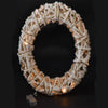 Corona natalizia bianca con luce LED calda per decorazioni natalizie
