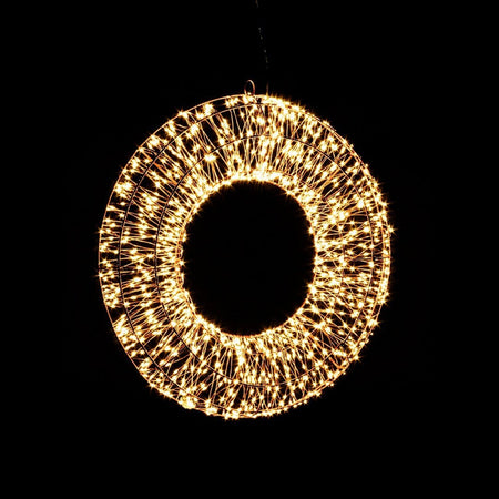 Corona di metallo "Classic Copper" Luminosa a led con nanoled per Interno con filo di Rame