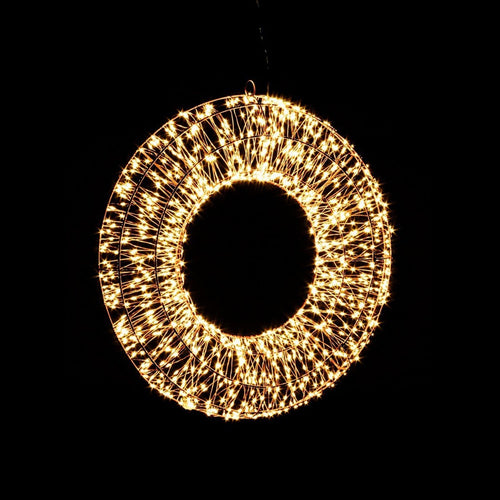 Corona di metallo Classic Copper Luminosa a led con nanoled per Interno con filo di Rame