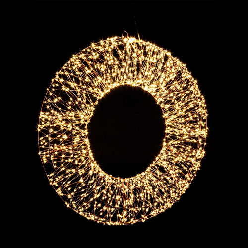 Corona di metallo Classic Copper Luminosa a led con nanoled per Interno con filo di Rame