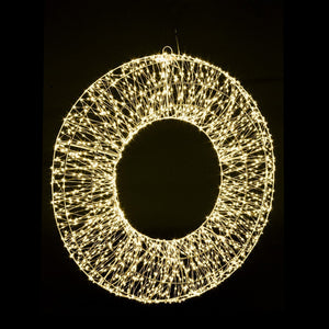 Corona di metallo "Classic" Luminosa a led con nanoled per  Interno con filo di Rame