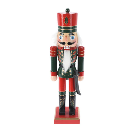 Statuetta decorativa "Soldatino schiaccianoci" in legno decorazione natalizia