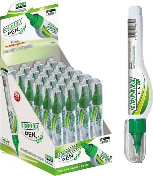 Correttore a penna Coprex Pen - 10ml - punta in PPL - Lebez [multipack] 24 pezzi Cancelleria e prodotti per ufficio/Penne matite scrittura e correzione/Correttori e gomme/Correttori liquidi Eurocartuccia - Pavullo, Commerciovirtuoso.it