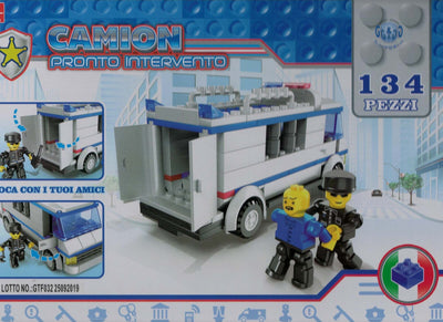 COSTRUZIONI GIOCATTOLO PER BAMBINI CAMION DELLA POLIZIA CON PERSONAGGI 134 PEZZI  Trade Shop italia - Napoli, Commerciovirtuoso.it