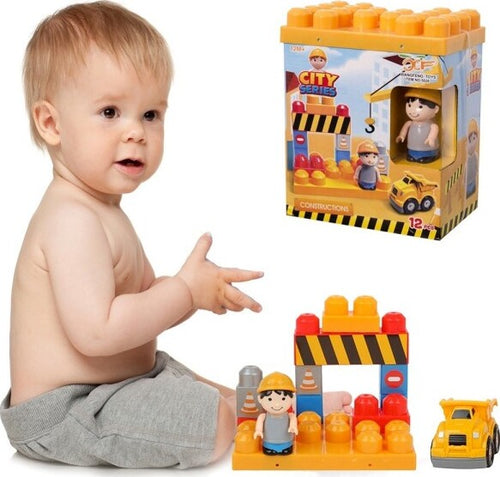 Costruzioni-Giocattolo-Per-Bambini-Cantiere-12pz-Con-Personaggio-E-Accessori