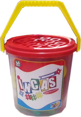 COSTRUZIONI PER BAMBINI INCAS CON SECCHIELLO CONTENITORE 34PZ IN PLASTICA  Trade Shop italia - Napoli, Commerciovirtuoso.it