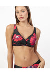 Costume Donna Admas 15553 Top Bikini Hibiscus Capacity Nero