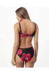 Costume Donna Admas 15553 Top Bikini Hibiscus Capacity Nero