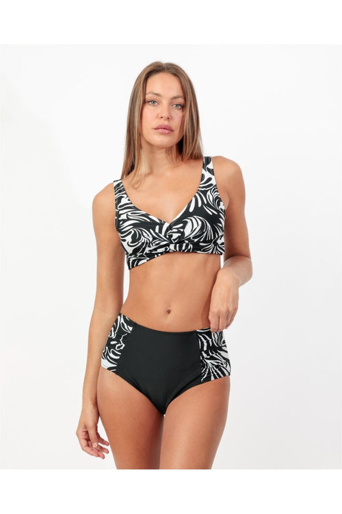 Costume Donna Admas 15562 Bikini Curvy Snellente Bianco e Nero