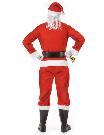 Costume completo da Babbo Natale per Adulto in velluto rosso e bianco