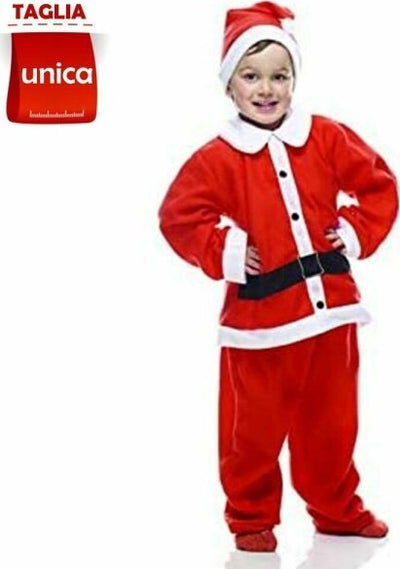 Costume-Babbo-Natale-Eco-Bambino-Taglia-Unica-Con-Cappello-E-Abito-Natalizio