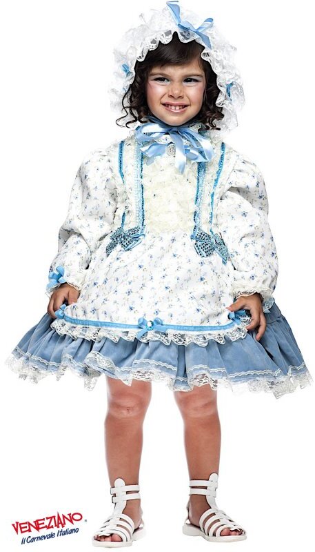 Costume carnevale bambola dell'800 da 0 a 3 anni - veneziano 50735