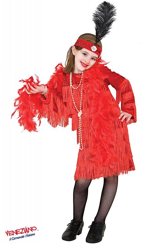 Costume carnevale lady charleston da 2 a 6 anni - veneziano 3602
