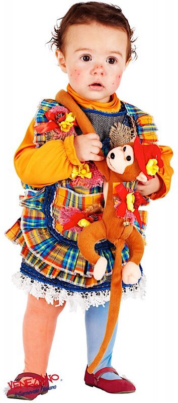Costume carnevale piccola pippi lusso 0-3 anni - veneziano 50601