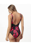 Costume Donna Admas 11514 Intero Hibiscus Nero Floreale