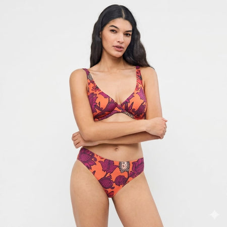 Costume Donna Gisela 2/30367TC Bikini con Ferretto e Slip Alto Floreale