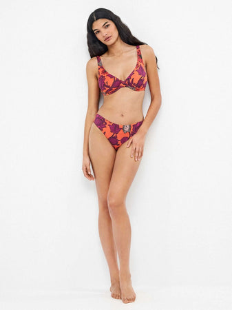 Costume Donna Gisela 2/30367TC Bikini con Ferretto e Slip Alto Floreale