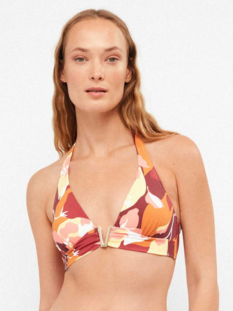 Costume Donna Gisela 2/30407T Bikini Triangolo Stampa Geometrica con Dettaglio Metallico