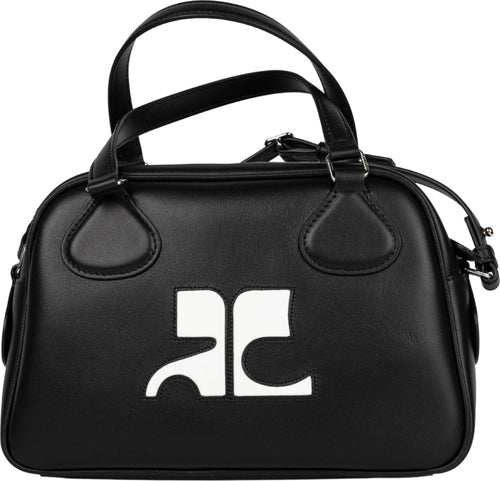 COURREGES-Reedition-Bowling-Bag-in-pelle-in-nero-da-donna