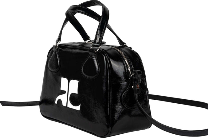 COURREGES-Reedition-Naplack-bauletto-in-nero-da-donna