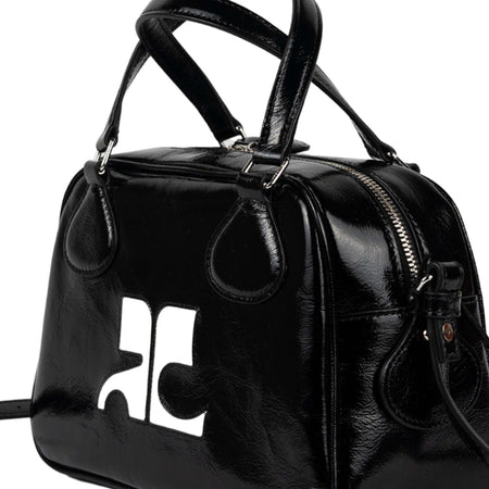 COURREGES-Reedition-Naplack-bauletto-in-nero-da-donna