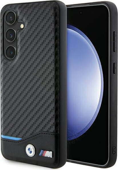 cover-bmw-galaxy-s24-pelle-e-carbonio-nera