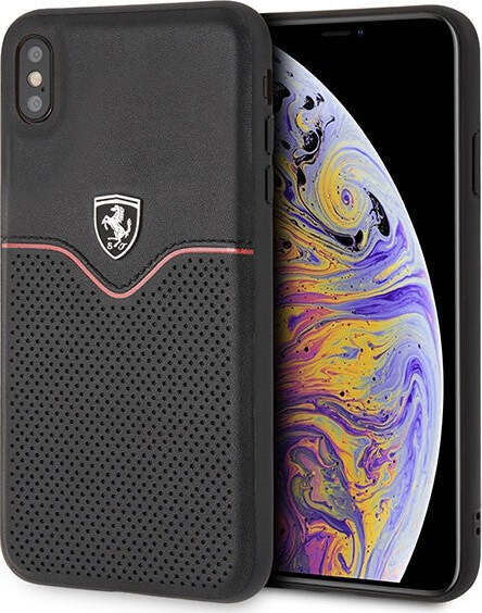 cover-ferrari-apple-iphone-xs-max-vera-pelle-nera