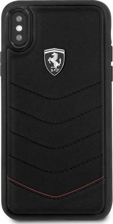 cover-ferrari-apple-iphone-x/xs-vera-pelle-nera